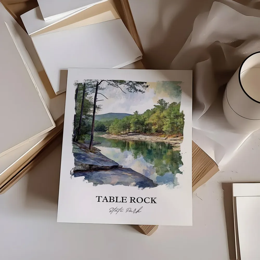 Table Rock State Park South Carolina Travel Poster - Image 3