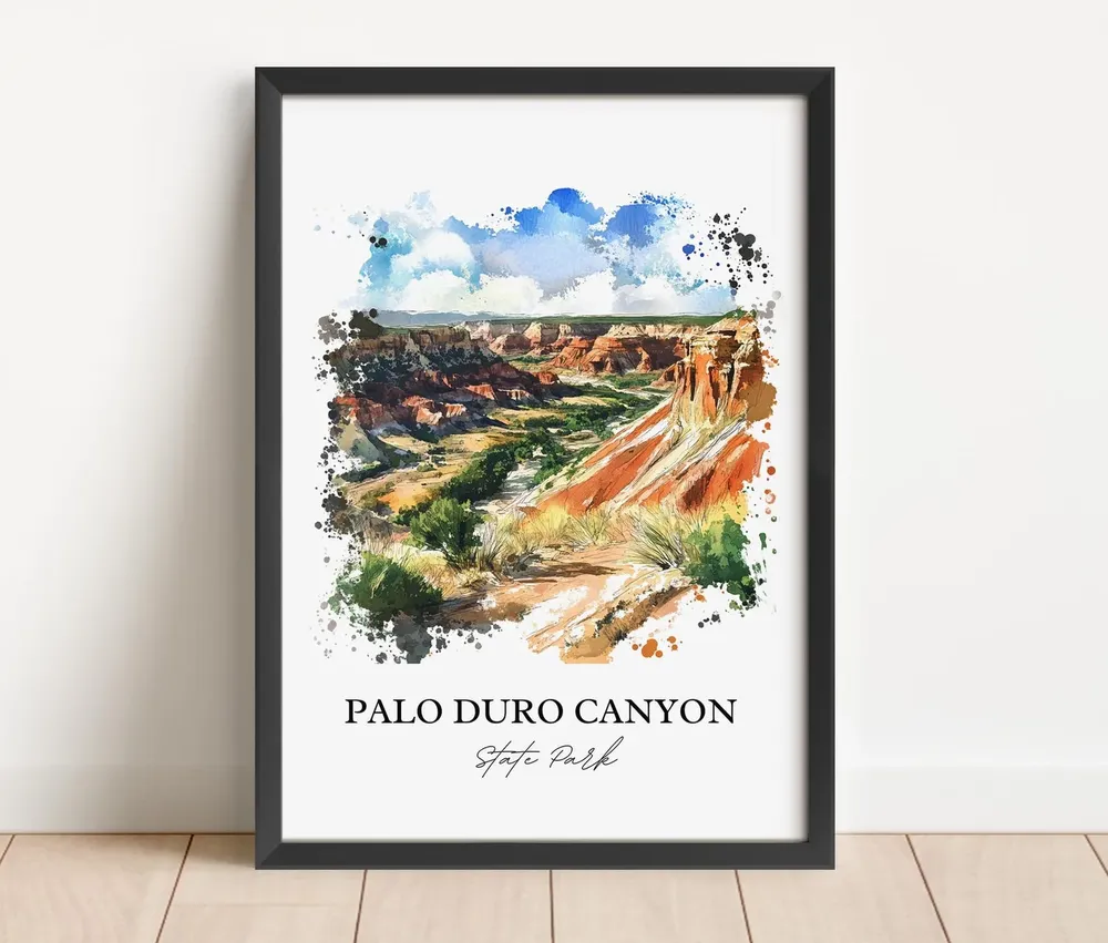 Palo Duro Canyon Travel Poster, Texas Watercolor Print - Image 3