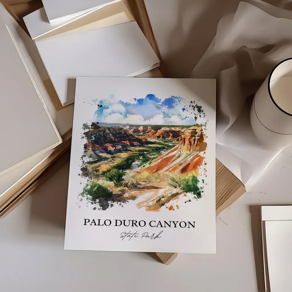 Palo Duro Canyon Travel Poster, Texas Watercolor Print - Image 5