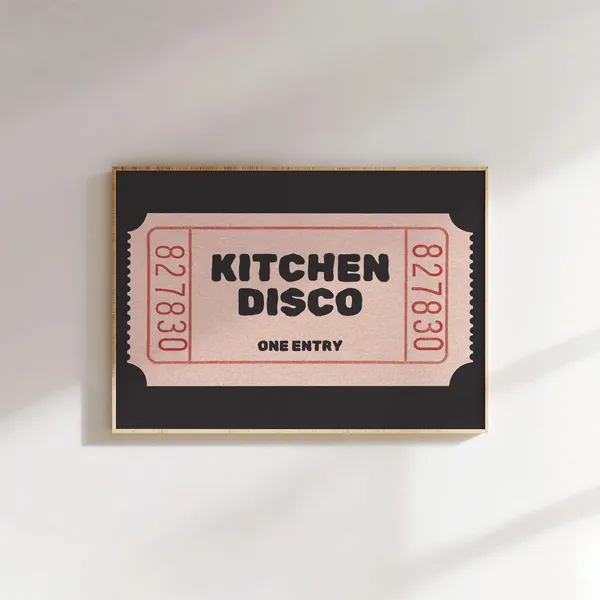Horizontal Landscape Black Wall Art, Kitchen Decor