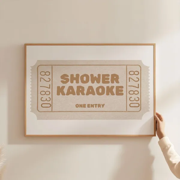 Retro Shower Karaoke Ticket Landscape Art Print