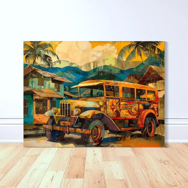 Folk Jeepney Art Print, Filipino Philippines Pinoy