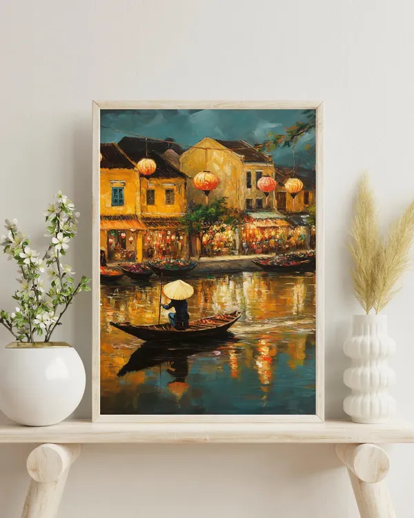 Hoi Vietnam Traditional Travel Poster