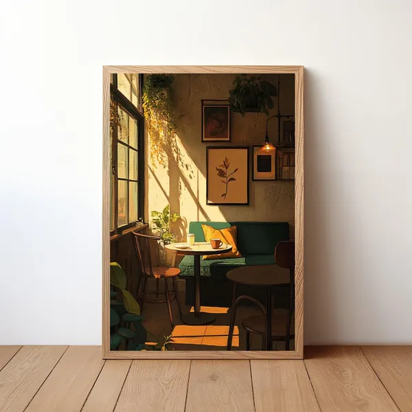 Cozy Cafe Coffee Lover Gift Shop Wall Art