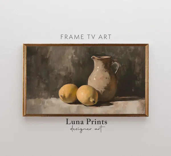 Neutral Lemon Art Print, Moody Spring Fruit
