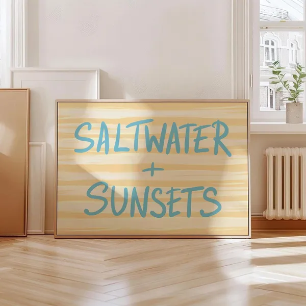 Saltwater and Sunsets Coastal Beach Art Print