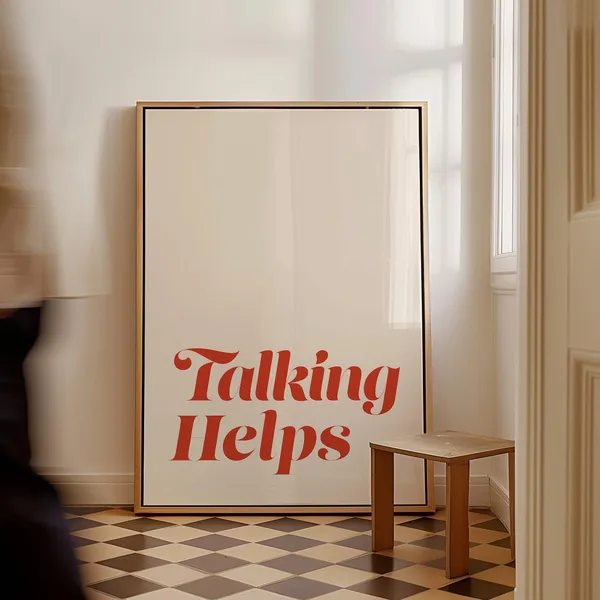 Therapy Talking Helps Art Print, Therapist Office Decor
