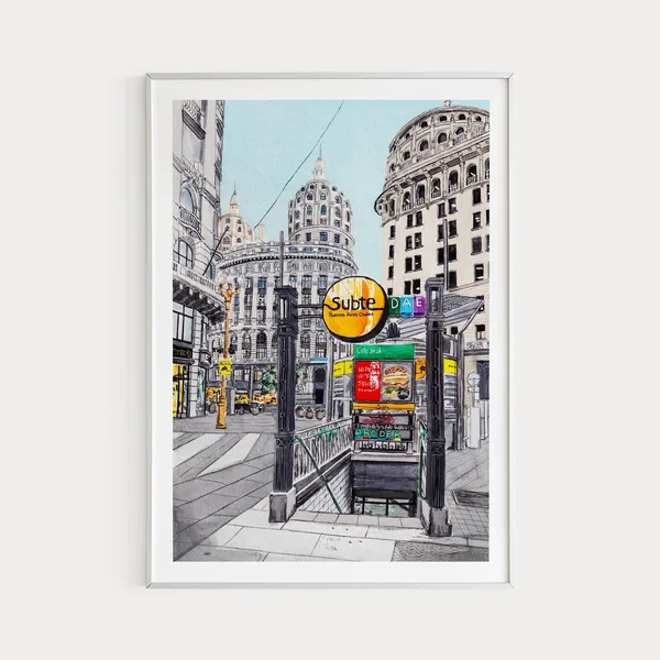 Buenos Aires Watercolor Travel Art Print, Argentina