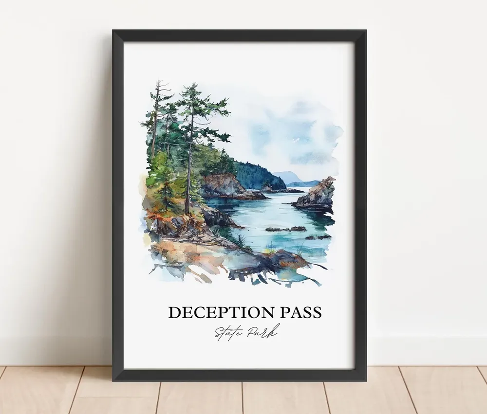 Deception Pass Whidbey Island Travel Poster - Image 2