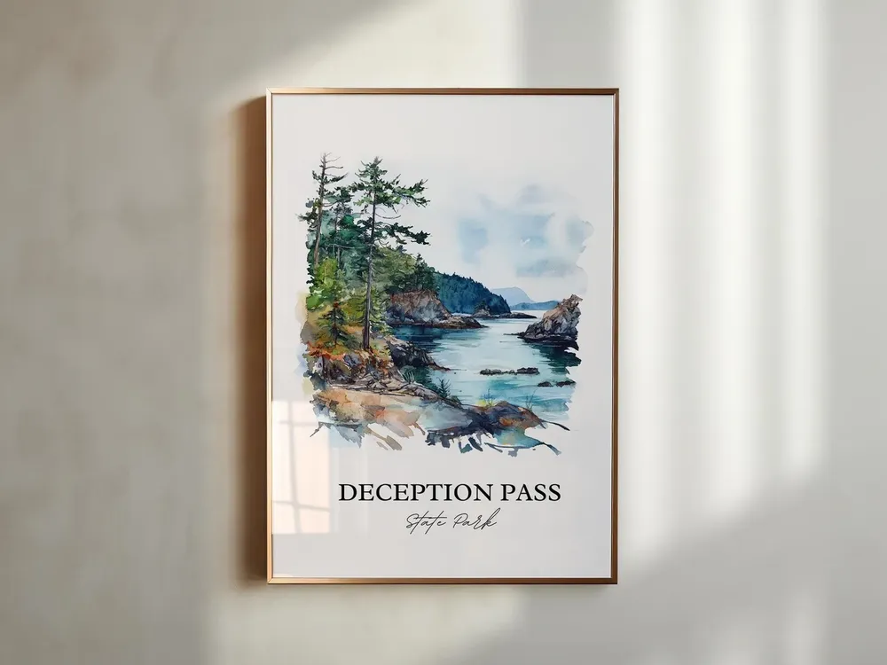 Deception Pass Whidbey Island Travel Poster - Image 3