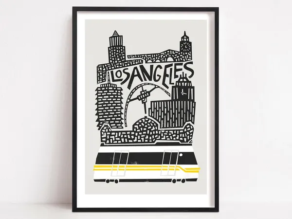 Los Angeles City Print, Mid-Century Travel Poster
