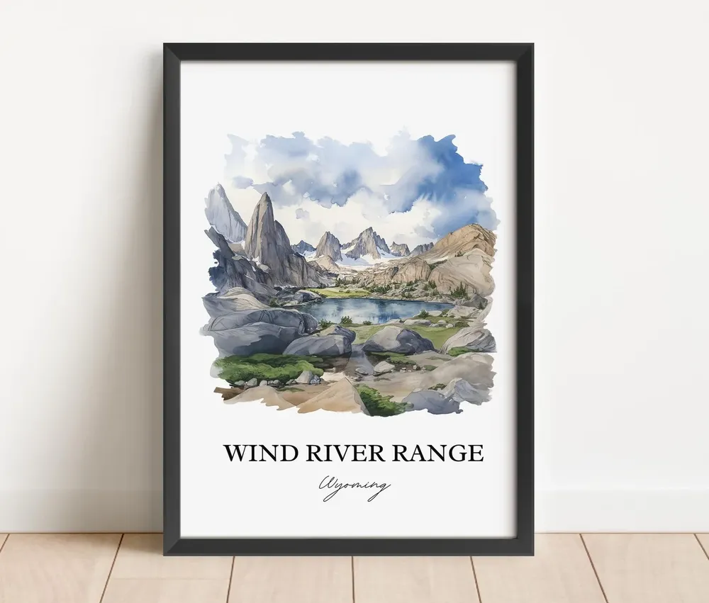Wind River Range Travel Poster, Rocky Mountains Wyoming - Image 2