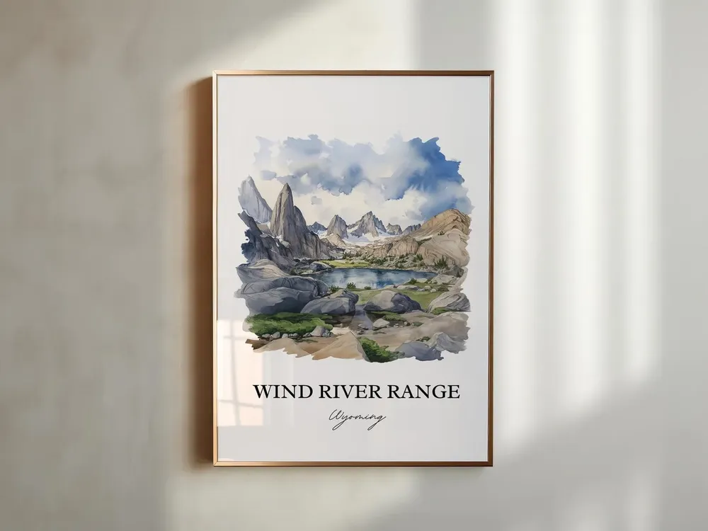 Wind River Range Travel Poster, Rocky Mountains Wyoming - Image 3