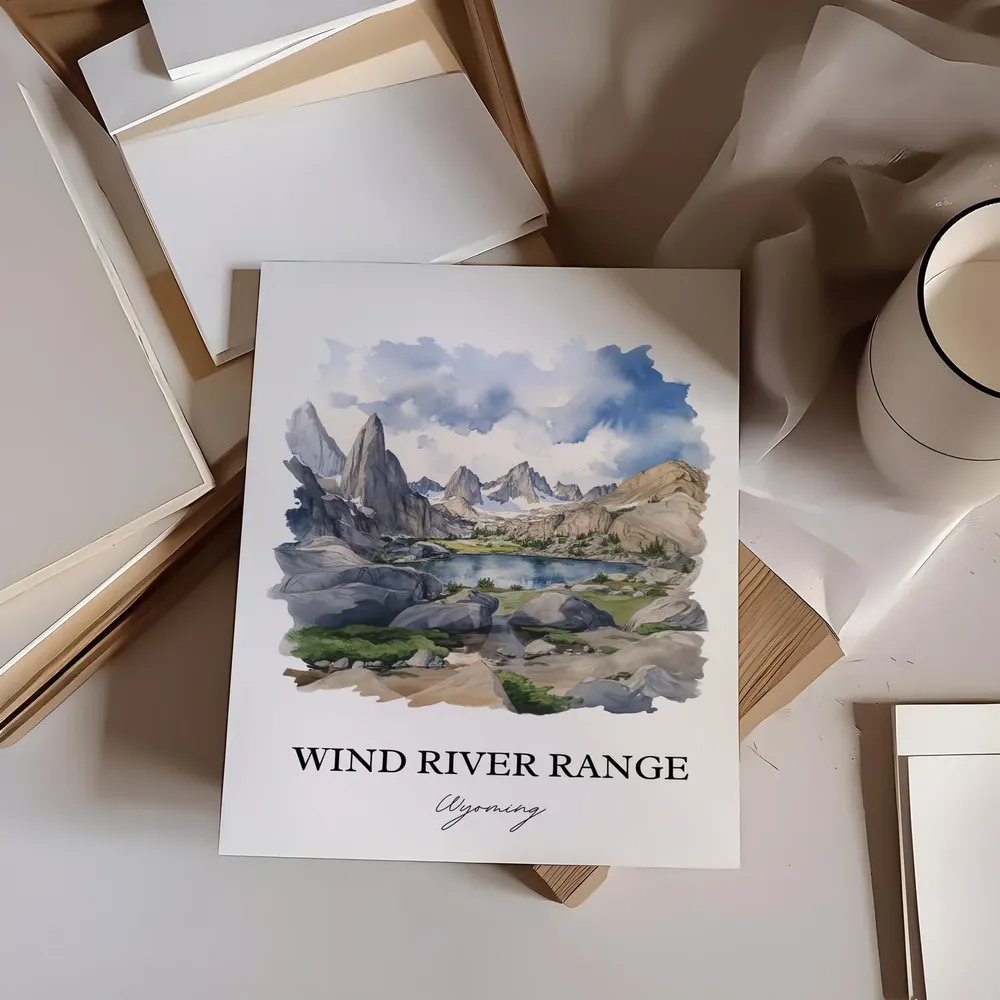 Wind River Range Travel Poster, Rocky Mountains Wyoming - Image 4