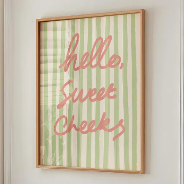 Hello Sweet Cheeks Quote Art Print, Preppy Decor