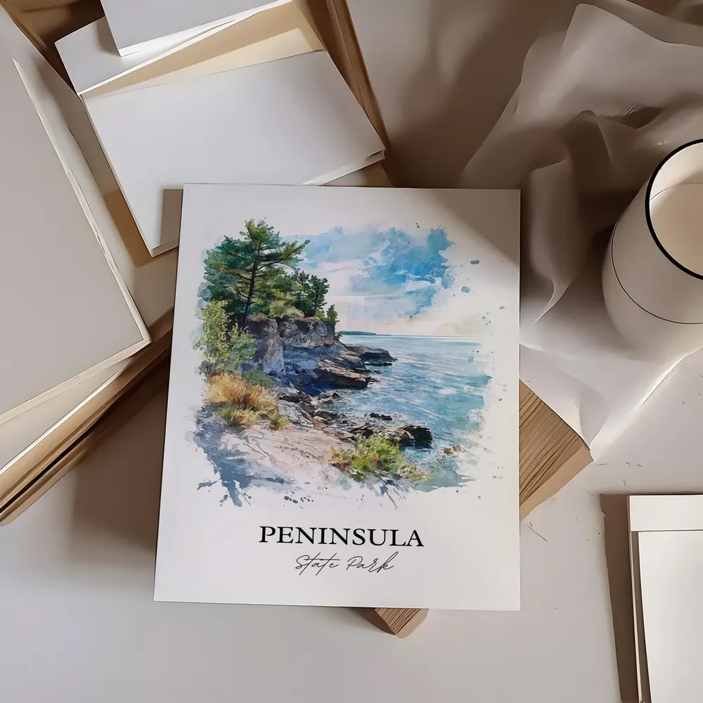 Peninsula State Park Travel Poster, Door County Wisconsin - Image 3