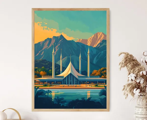 Faisal Mosque Modern Pakistan Landmark Art Print