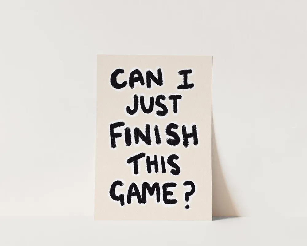 Can I Just Finish This Game? Gaming Wall Art Poster - Image 3