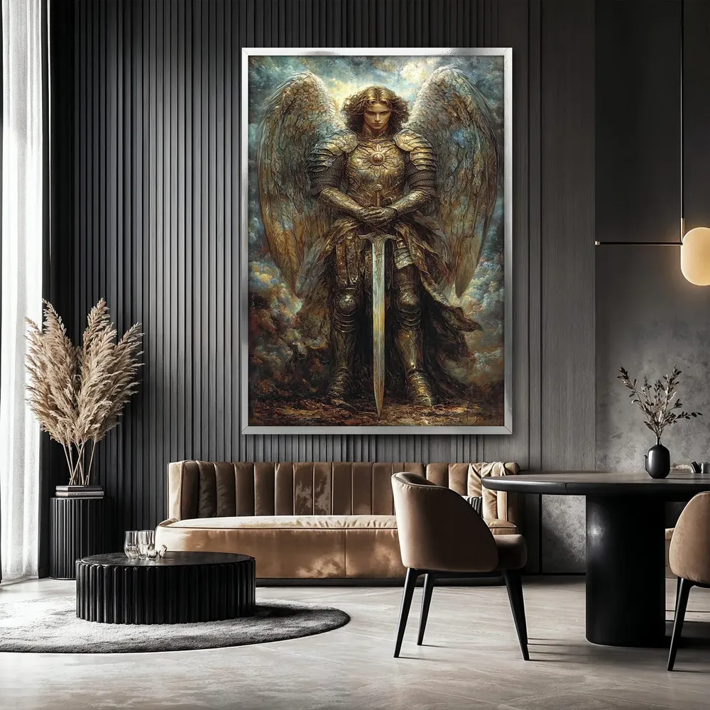 Golden Archangel Poster, Christian Religious Artwork - Image 2