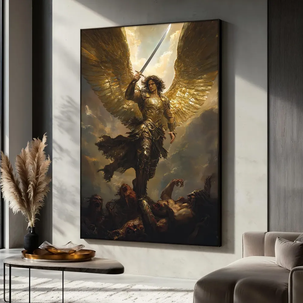 Archangel Michael Poster, Divine Warrior Wall Art