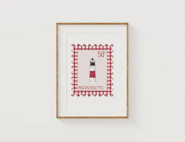 Sankaty Lighthouse, Nantucket Postage Stamp Art Print