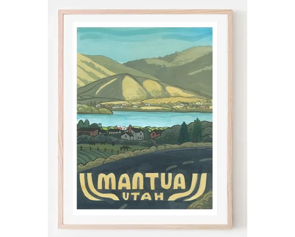 Mantua Vintage Travel Poster, Utah Travel Poster