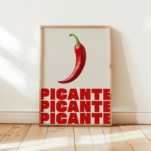 Kitchen Chili Retro Travel Poster
