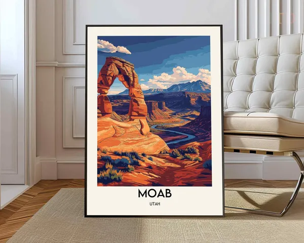 Moab Travel Poster, Utah Landscape Art Print