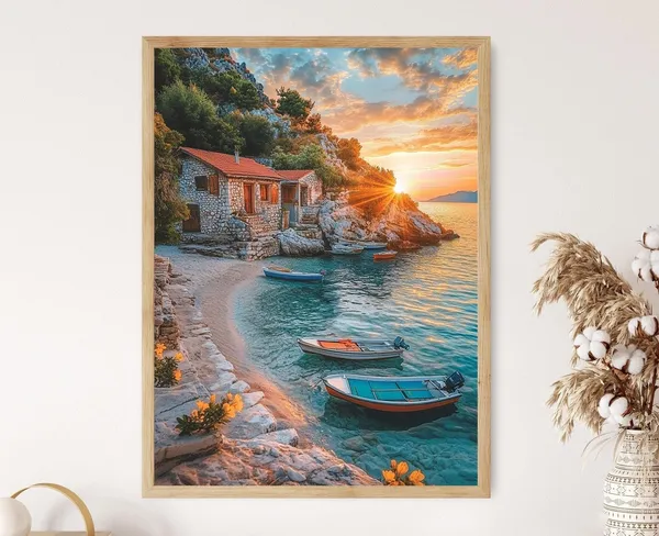 Albanian Riviera Art Print, Crystal Waters and White Beaches