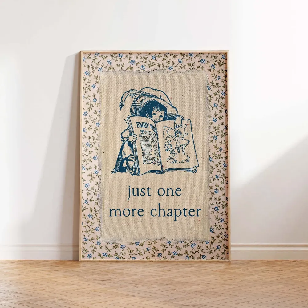 Vintage Book Art, One More Chapter Reading Print - Image 5