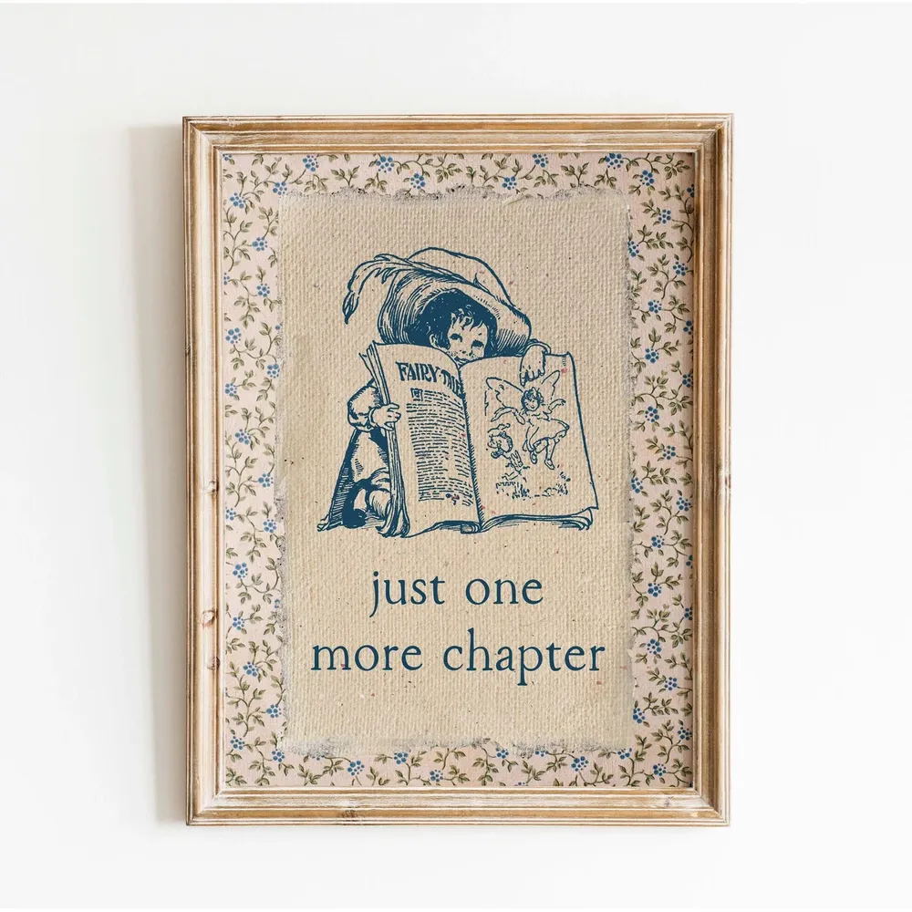 Vintage Book Art, One More Chapter Reading Print - Image 2