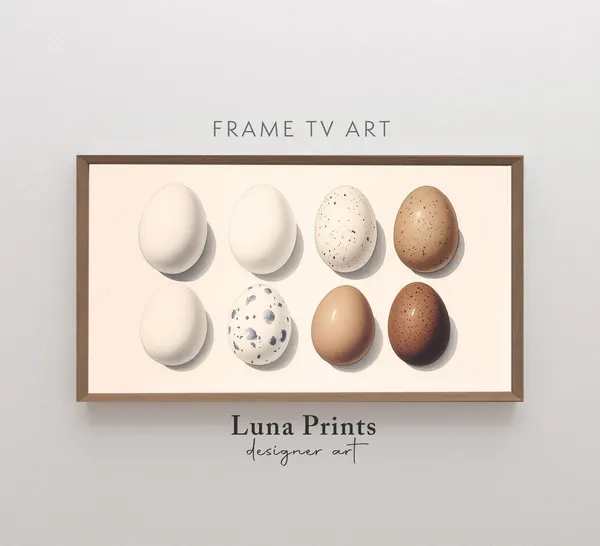 Spring Easter Eggs Watercolor Neutral Art Print