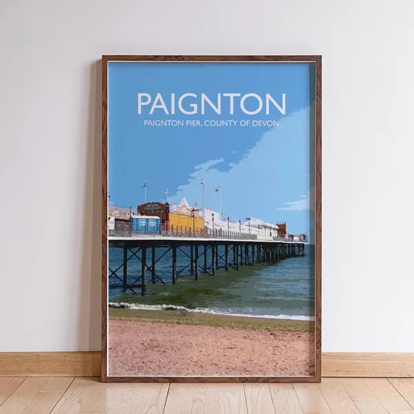 Paignton Pier Poster, British Coastline