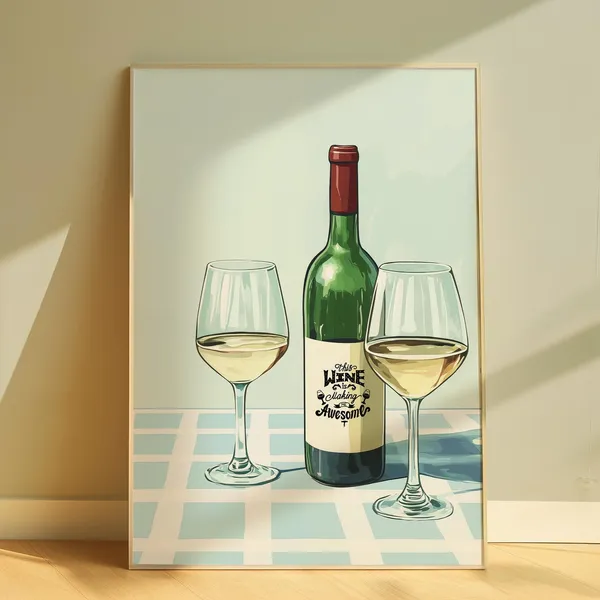 Fun Wine Contemporary Travel Poster