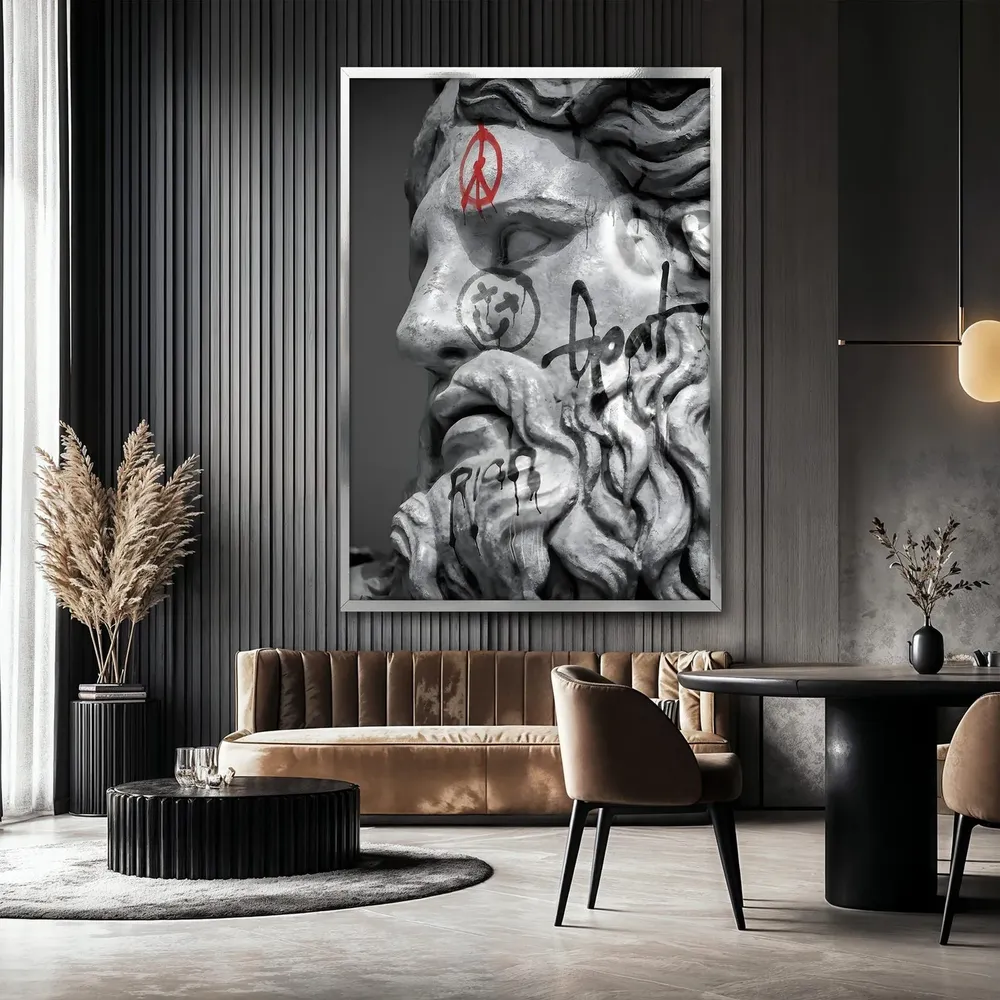 Graffiti Zeus Sculpture Painting, Street Style Art Print - Image 2