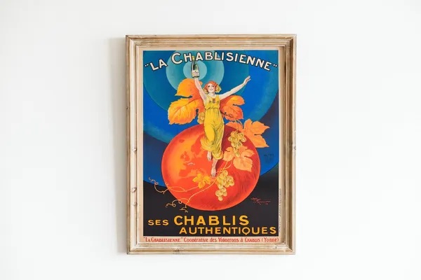 Vintage French Wine Poster, Kitchen Wall Art