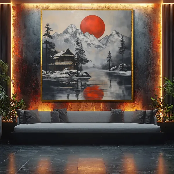 Japanese Landscape Painting, Traditional Japan Art Print