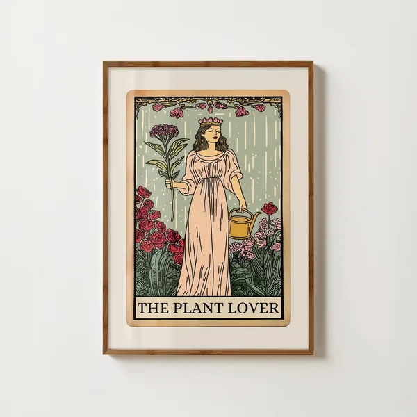 Plant Lover Tarot Card, Botanical Wall Art Print