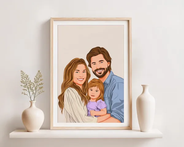 Custom Family Portrait Drawing, Personalized Gift