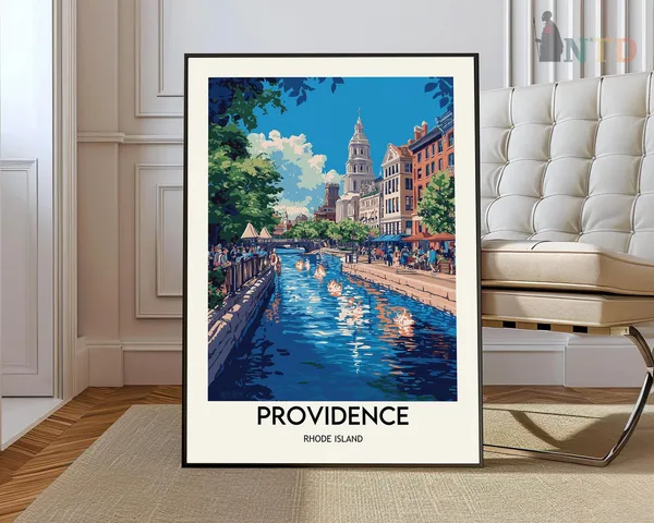 Providence Travel Poster, Rhode Island City View