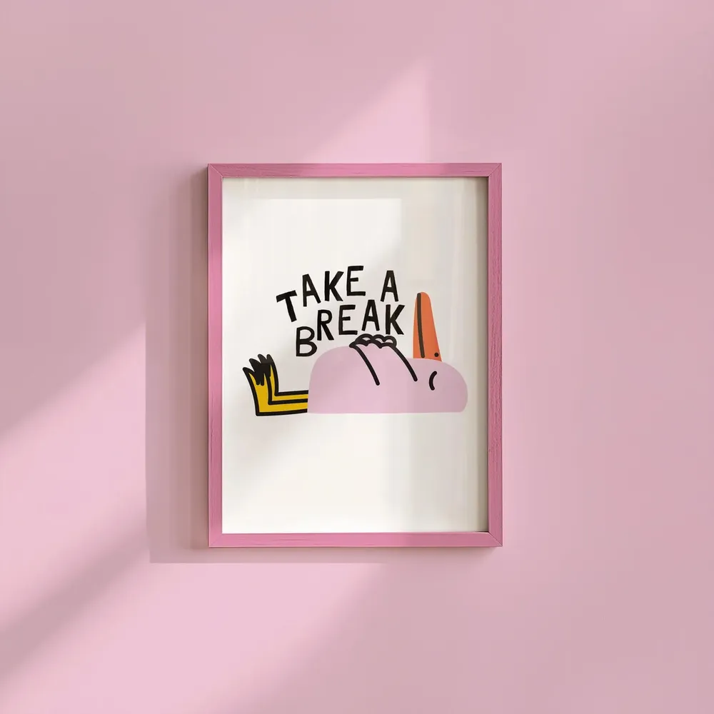 Take A Break Cute Animal Wall Art Print
