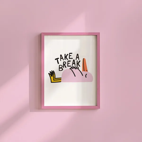 Take A Break Cute Animal Wall Art Print