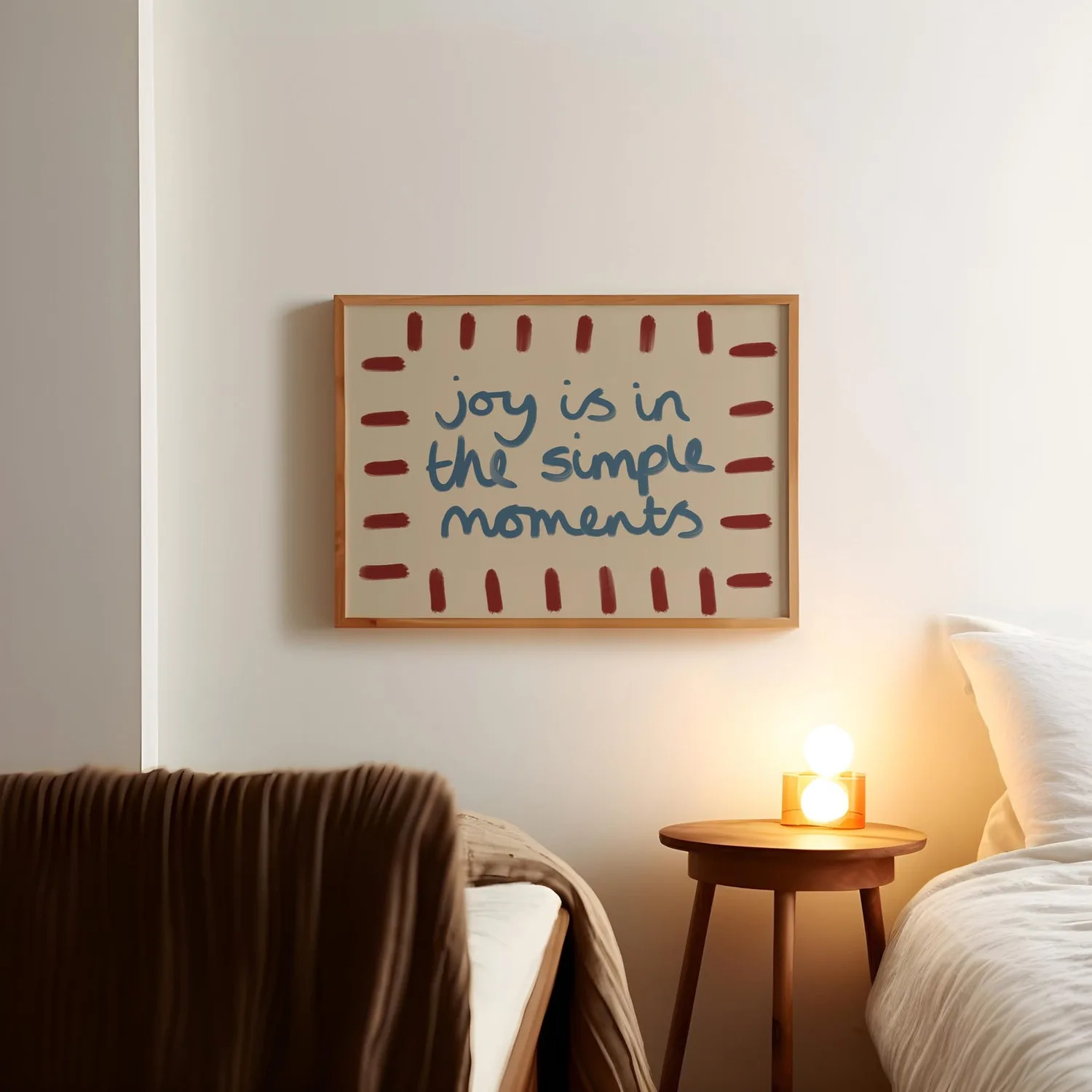 Joy Is In The Simple Moments Retro Typography Art Print - Image 2