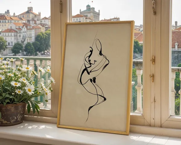 Minimalist Female Form Line Art Print, Boho Decor