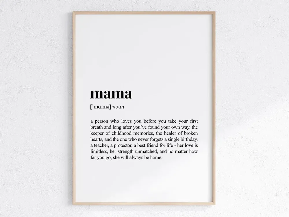 Mama Definition Art Print, Heartfelt Gift for Mom