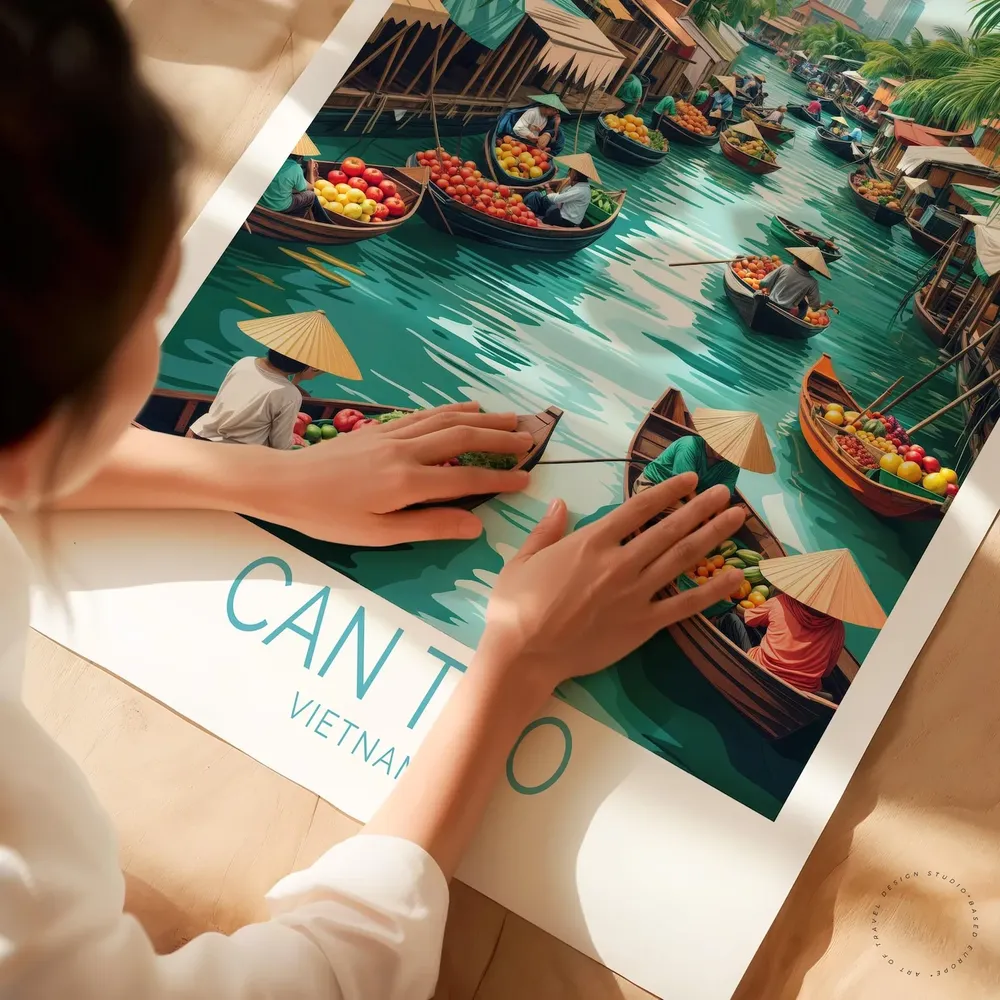 Can Tho Travel Poster, Vietnam Landscape Print - Image 3