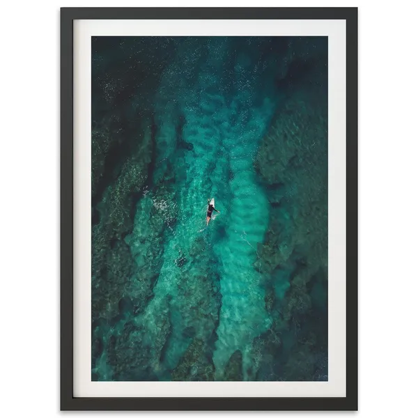 Aerial Surf Pipeline Hawaii Coastal Travel Poster