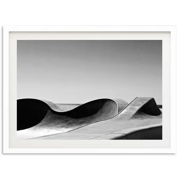 Venice Beach Skate Park Black-And-White Travel Poster