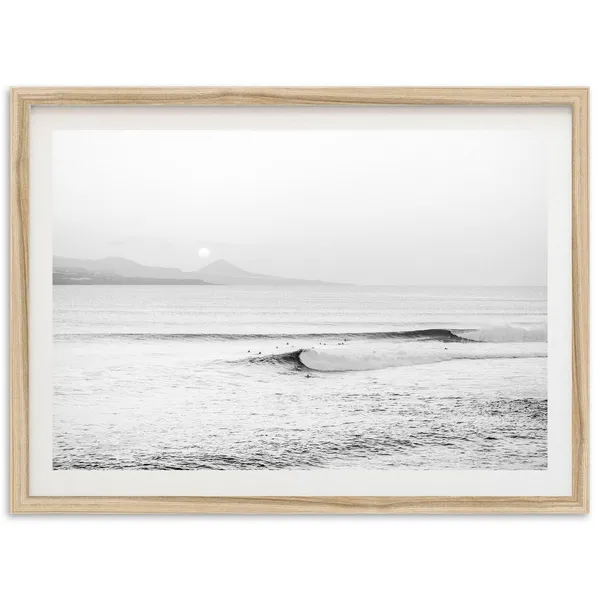 Ocean Surf Black and White Art Print
