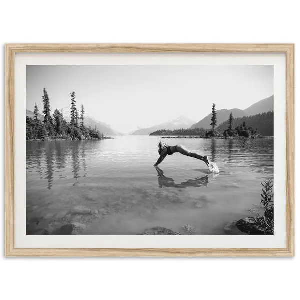 Black And White Lake Dive Art Print, Fine Art Photo
